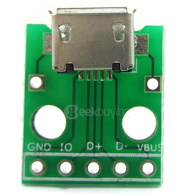 Micro USB to 2.54mm DIP 5P Adapter Module for Breadboard DIY Projects