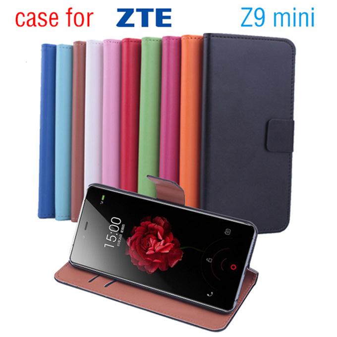 Protective Hard Cover Flip Stand Leather Case for ZTE Nubia Z9 Mini Smartphone - Dark Blue