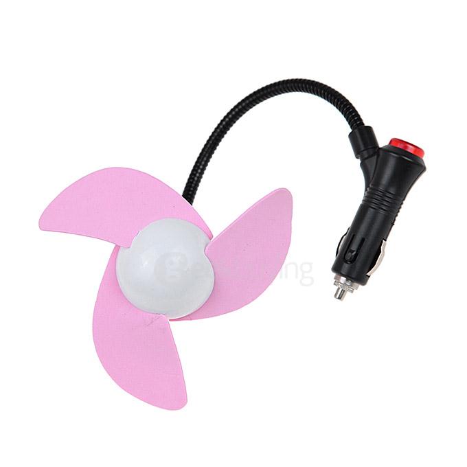 KX-C002 Mini Car Accessories Powered 3-Blade Cooling Fan - Pink