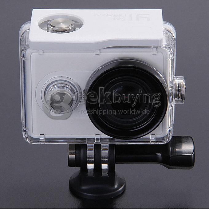 [HK Stock] Original Xiaoyi Waterproof Case for Xiaoyi Yi Xiaoyi Sports Camera Diving 40M Protective Housing - Transparent + White