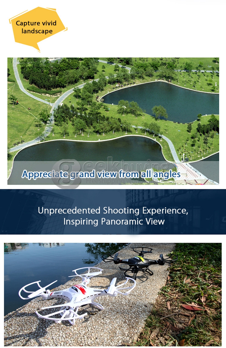 New Version Upgraded JJRC H8C 2.4G 4CH 6-Aixs Altitude Hold Mode With 2MP HD Camera RC Quadcopter RTF - White