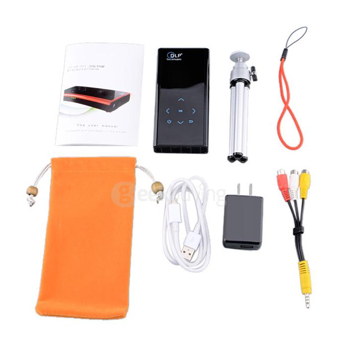 E06S DLP Android Smart Mini LED Projector Android 4.2.2 RK3028A Dual Core 1G/4G w/ Bluetooth 802.11b/g/n HDMI USB TF AV - Black