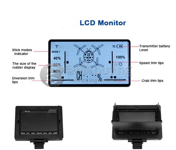WLtoys V666N 2.4G 6Axis RC Quadcopter 5.8G/Wifi FPV Barometer Auto-High Altitude Setting With HD Monitor