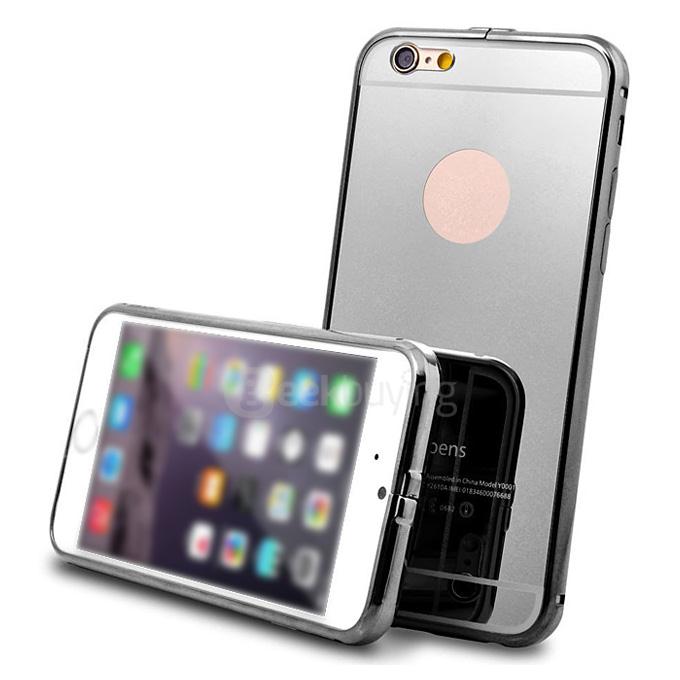 KXX Luxury Aluminum Metal Frame with Ultra-thin Mirror Glass Back Cover for iPhone 6 4.7