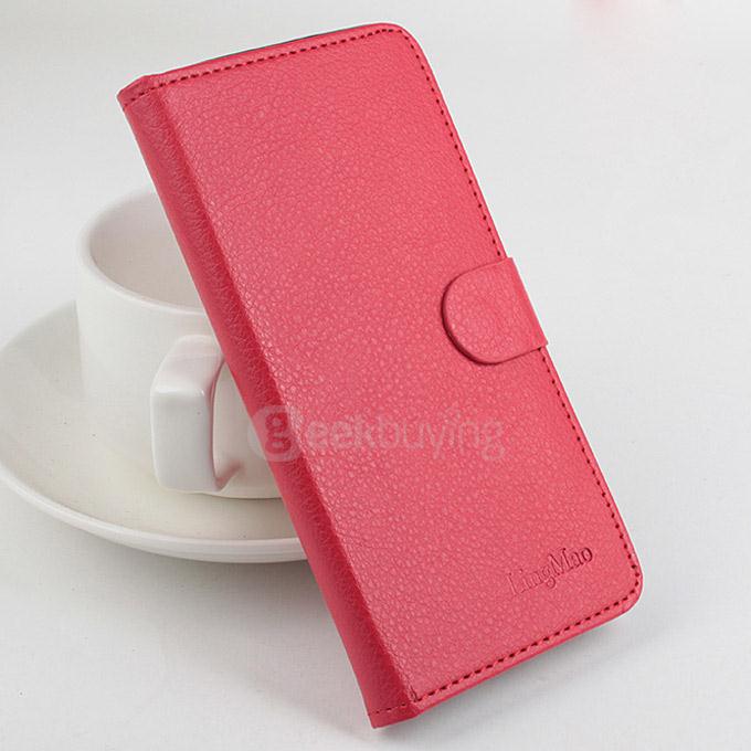 Protective Hard Cover Flip Stand Leather Case for Elephone P8000 Smartphone - Red