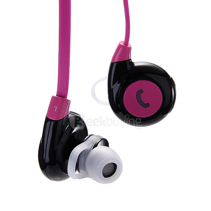 BT-H108 Bluetooth Stereo Headset BT4.1 Headphone Wireless Earbuds Sports Earphone Dual Power Supply - Pink
