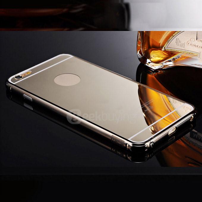 KXX Luxury Aluminum Metal Frame with Ultra-thin Mirror Glass Back Cover for iPhone 6 4.7