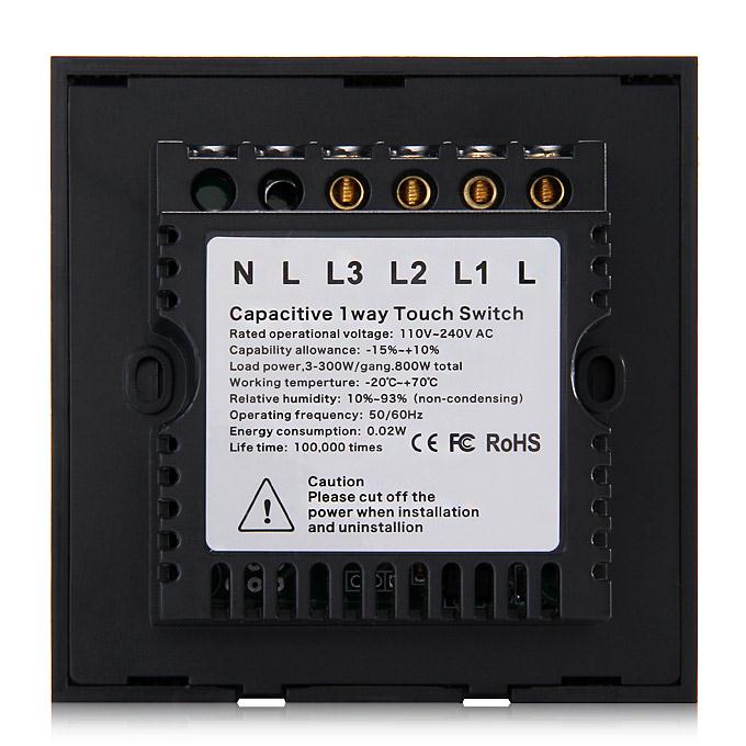 Funry Y8 Home Touch Switch Triple Touch Control 1 Way Intelligent Control Switch With Overload Protection - EU