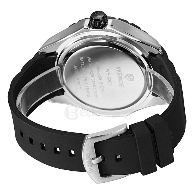 Men Sports Quartz Watch Round Dial Rubber Strap Time And Date Display