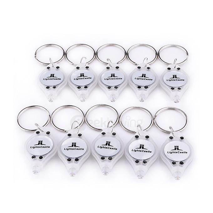 Castle Flashlight Keychain Thumb Lamp 10/Pack - White