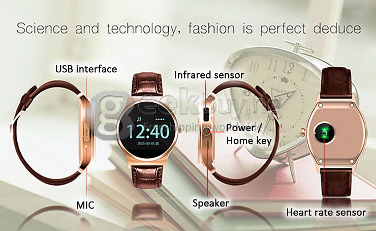 RWATCH R11 Smart Infrared Remote Controller Heart Rate Monitor MT 2501 Watch -Black