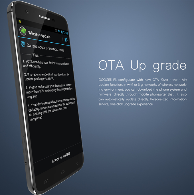 DOOGEE F3 Pro 4G 5.0Inch FHD Android 5.1 3GB 16GB Smartphone MTK6753 64bit Octa Core 2.5D Corning Gorilla Glass - Black