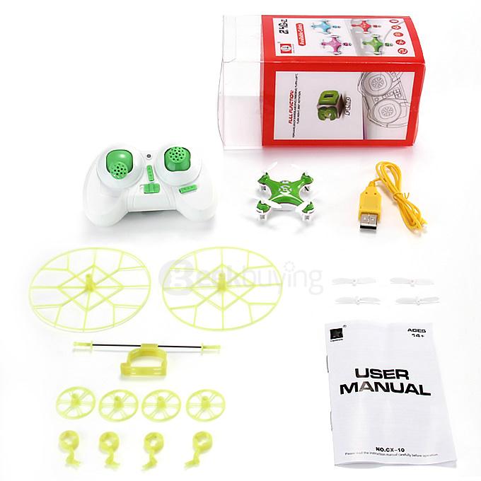 Sky Fighter Cheerson CX-10 Mini RTF Quadcopter 2.4G 4CH 6 Axis Gryo With LED Protective Cover  RC Drone - Green