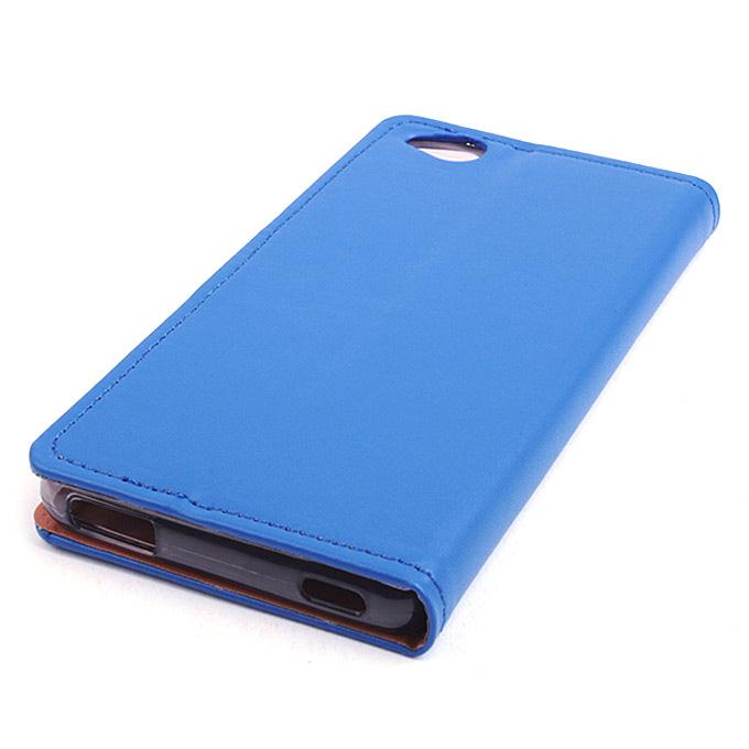 Protective Hard Cover Flip Stand Leather Case for ZTE Nubia Z9 Mini Smartphone - Dark Blue