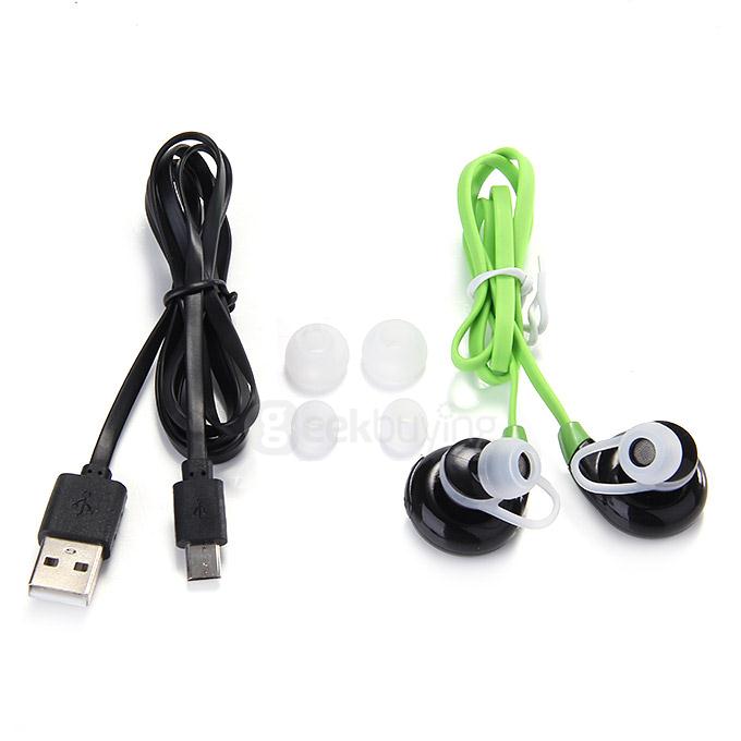 BT-H108 Bluetooth Stereo Headset BT4.1 Headphone Wireless Earbuds Sports Earphone Dual Power Supply - Green