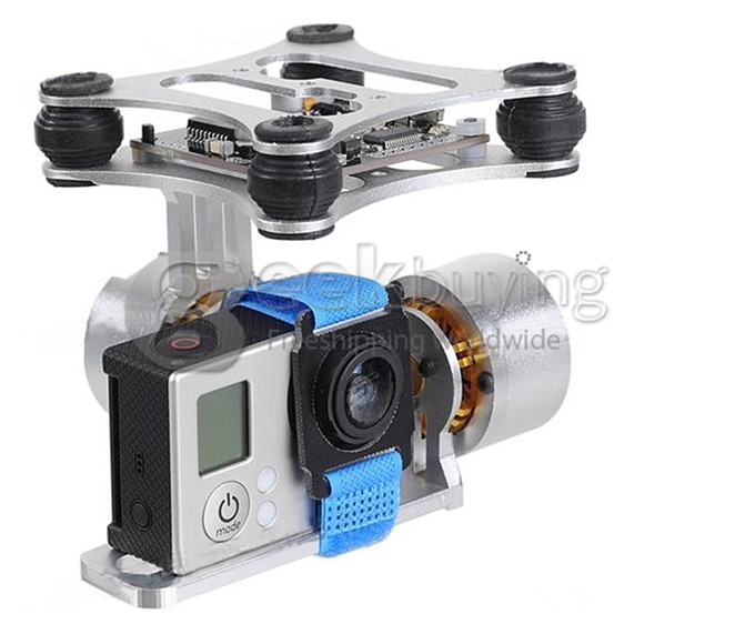 Aluminum Brushless Gimbal for GoPro Sport Camera DJI Phantom Aircraft - Silver