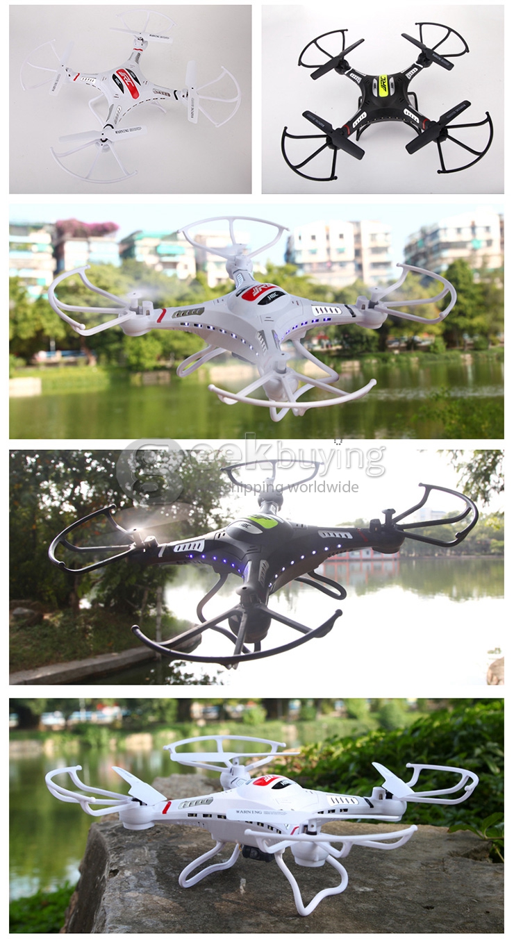 New Version Upgraded JJRC H8C 2.4G 4CH 6-Aixs Altitude Hold Mode With 2MP HD Camera RC Quadcopter RTF - White