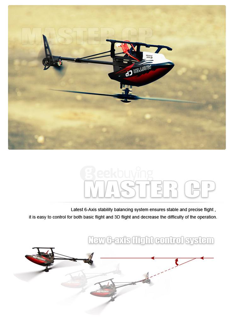 Walkera Master CP Flybarless RC Helicopter 6CH 6Axis Gyro 3D Telemetry Sky Fighter BNF Without Transmitter