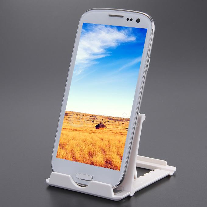 DZ-902 Universal Plastic Holder Fold Stand For iPhone iPad And Mobile Devices - White