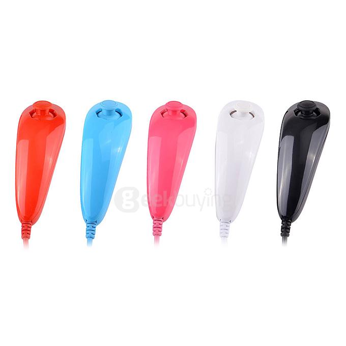 Remote Controller Nunchuck Set With Motion Tech Accelerator Silicone Sleeve Strap For Wii MotionPlus (2 x AA) - Pink