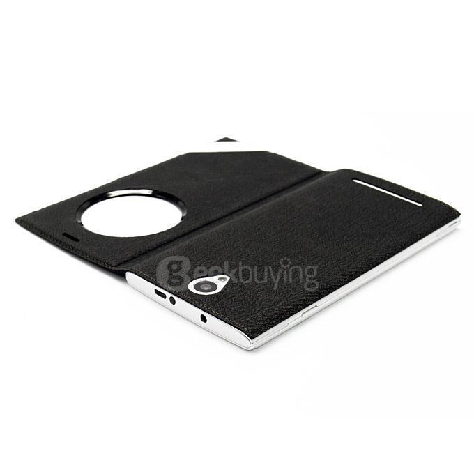 Original Protective PU Leather Hard Flip Cover Shell for LEAGOO Elite 5 - Black