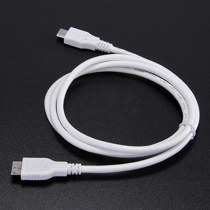 USB Type C To 3.0 MicroB Cable Male To Male Data Cable 1.0M - White
