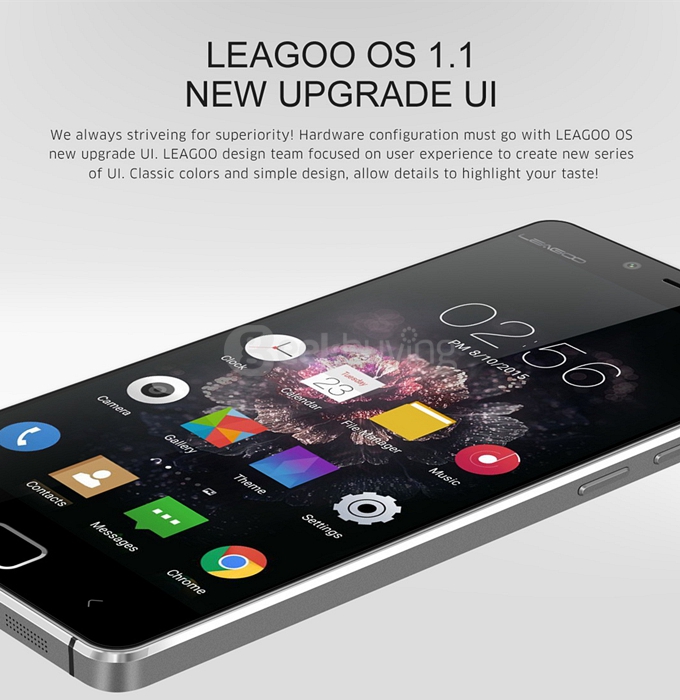 [HK Stock] Leagoo Elite 1 4G LTE 5.0inch FHD Android 5.1 3GB 32GB Smartphone 64bit MT6753 Octa Core 16MP Touch ID Gorilla 3 -Gold Frame