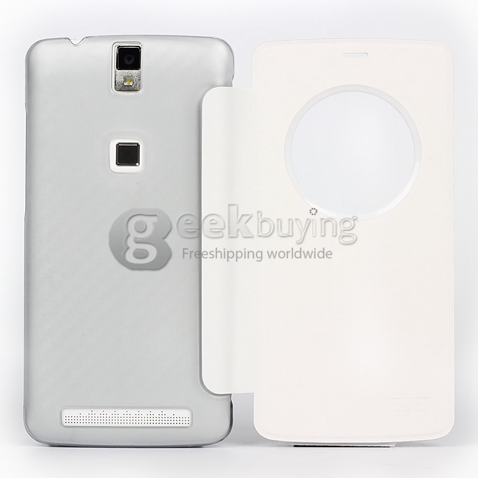 [Spain Stock] Protective PU Leather Hard Flip Cover Shell for Elephone P8000 Smartphone - White