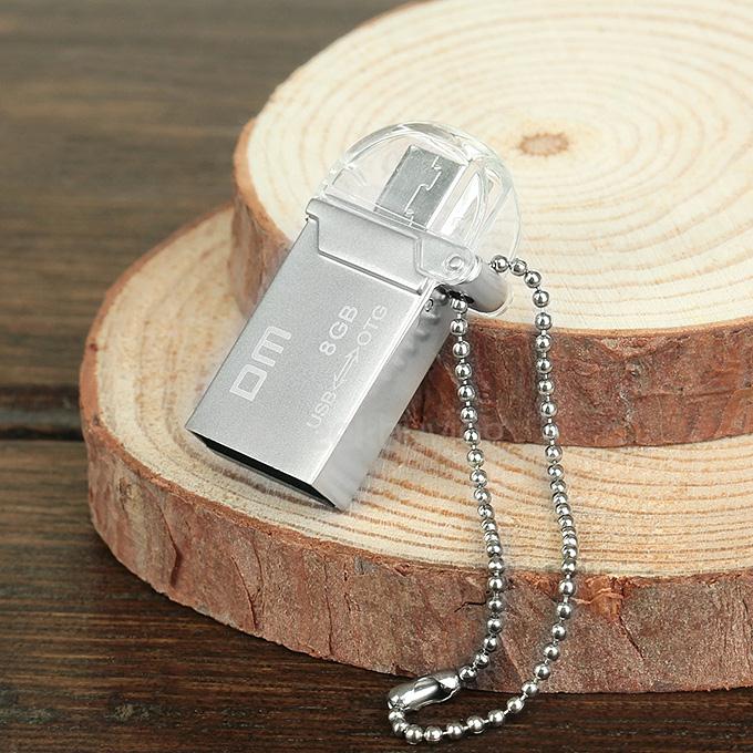 DM PD008 Waterproof 8GB USB 2.0 + Micro USB OTG Flash Drive U Disk for Smart Phone & Computer - Silver