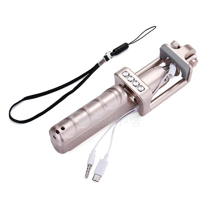 ADYSS 3-in-1 LED Selfie Stick Extendable Handheld Monopod with Dimmable Rechargeable LED Spotlight For Smartphone