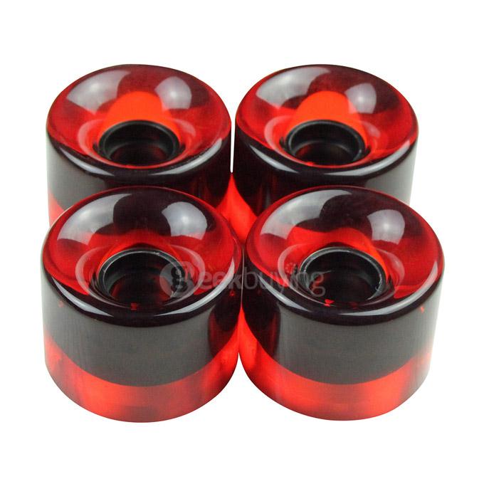 EC-W6045 95A High Strength PU Longboard Skateboard Wheels 60mm*45mm - Red + Transparent (4 PCS)