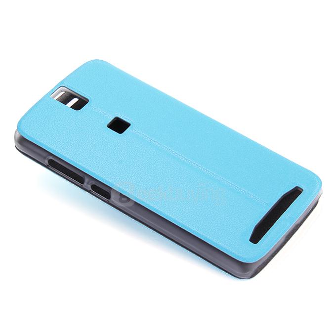 Protective Hard Cover Flip Stand Leather Case for Elephone P8000 Smartphone - Blue