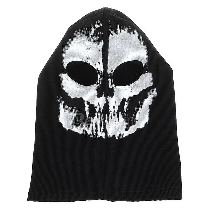 No.11 Outdoor Halloween Cosplay Skull Skeleton Ghost Head Mask - Black + White