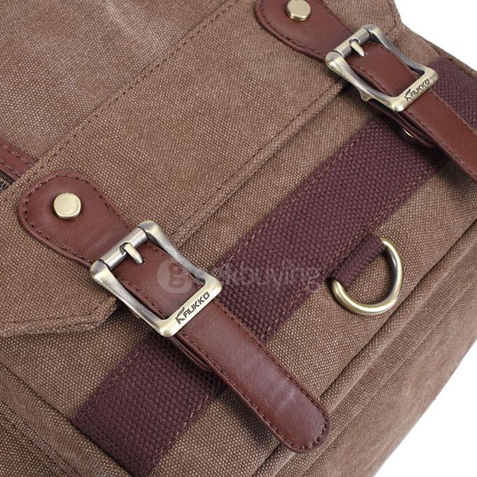 Kaukko FS261 Multi-pockets Computer Bag Personalized Canvas Bag Men Backpack - Khaki