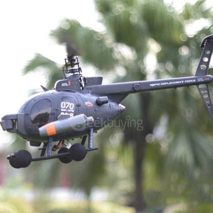 FX070C 2.4G 4CH 6-Axis Gyro Flybarless MD500 Scale RC Helicopter
