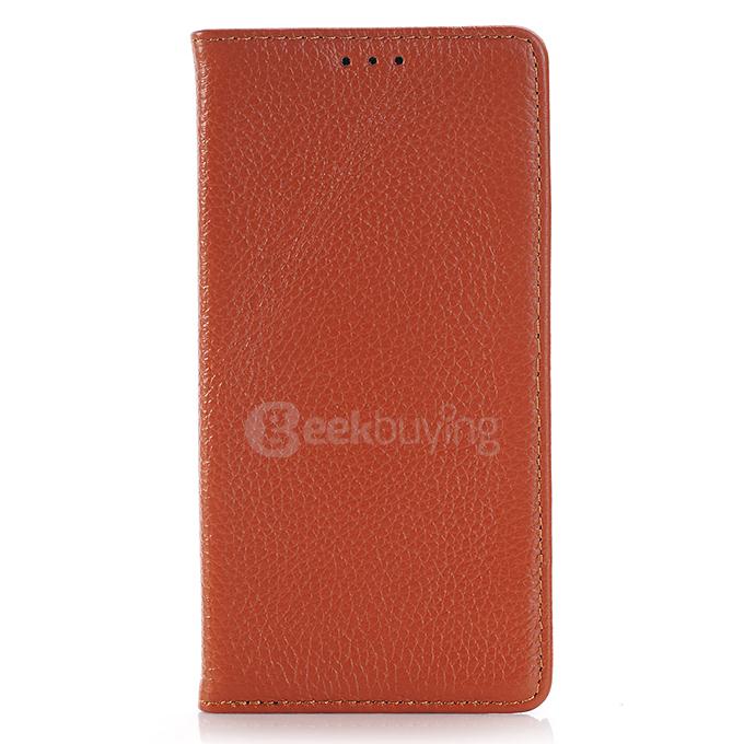 Litchi Texture Leather Case With Holder/Card Slots/Wallet For Samsung Galaxy Note 5 - Brown