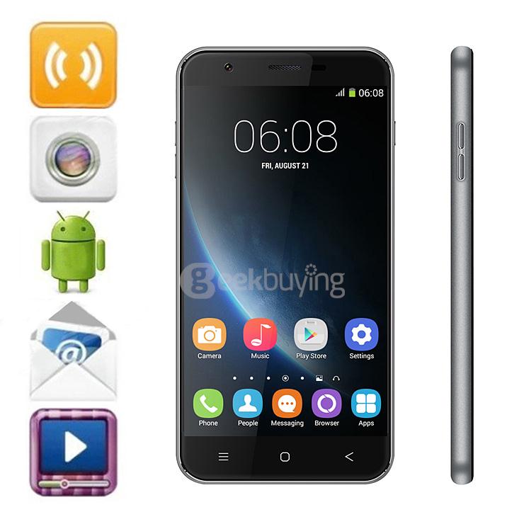 Oukitel U7 5.5inch Android 4.4 1GB RAM 8GB ROM Smartphone MTK6582 Quad Core 1.3GHz 3G IPS QHD Smart Wake - Gray