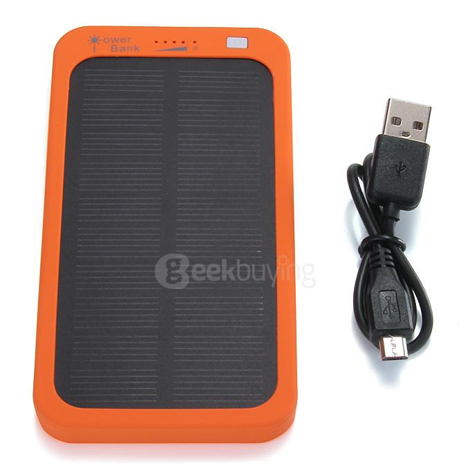 5000mAh Solar Power Bank Li-Polymer Battery Mobile Charger for iPhone 6 / 6 Plus iPhone 6s Samsung - Orange