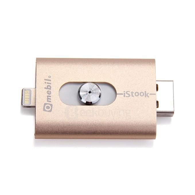 GH07B 16GB High Speed Flash Drive Dual Storage For iOS PC - Gold