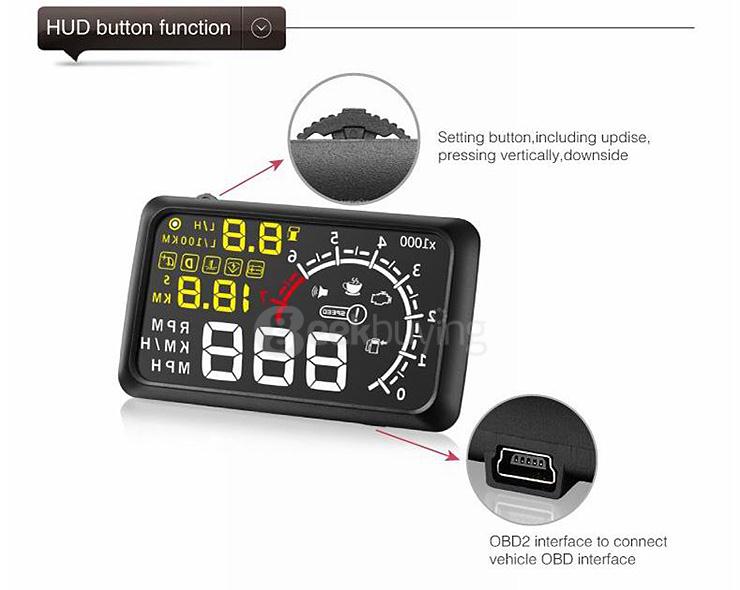 X3 5.5 Inch Car Head Up Display Car HUD Blutooth Connection  -  BLACK