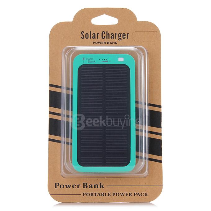 [Spain Stock] 5000mAh Solar Power Bank Li-Polymer Battery Mobile Charger for iPhone 6 / 6 Plus iPhone 6s Samsung - Green