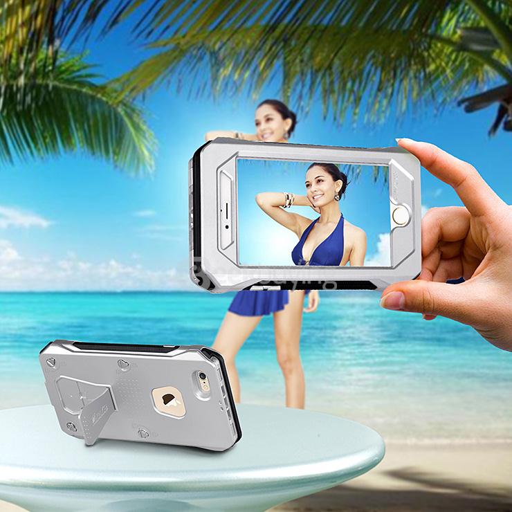 RIYO Waterproof Shockproof Dirtproof SnowProof IP68 Standard Cover Case Protective Case For iPhone 6 Plus / iPhone 6s Plus - Silver