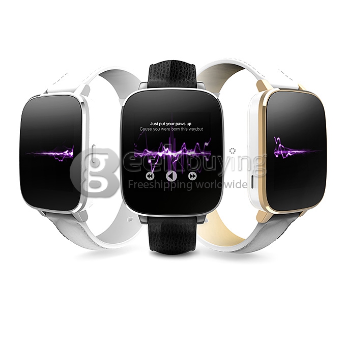 Zeblaze Crystal MTK2502 Heart Rate Monitor Smart Watch Bluetooth 4.0 IP65 Sleep Fitness Tracker Genuine Leather Band - White