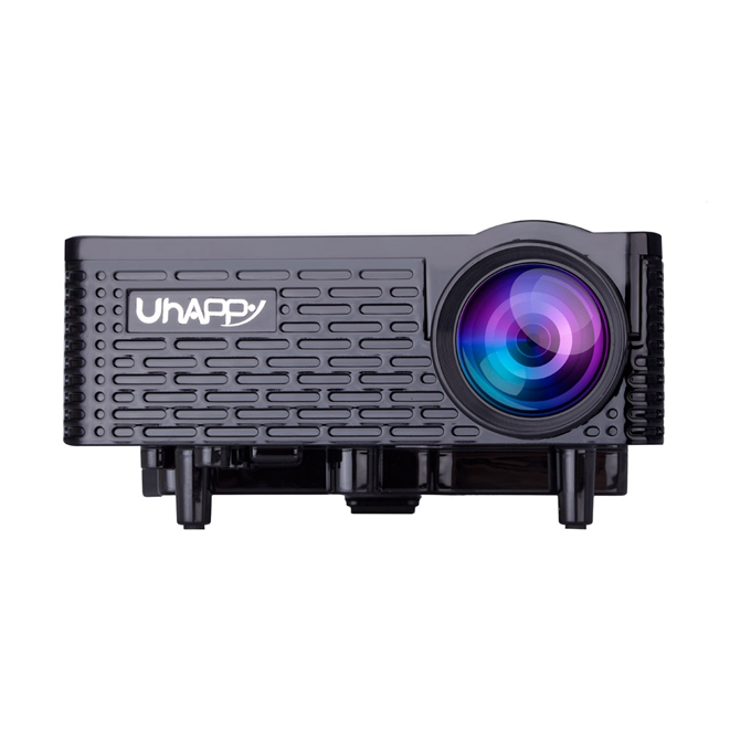 UHAPPY U18 Mini LED Multimedia Projector Portable Projector 320x240 60Lux AV/VGA/USB/SD/HDMI Input For iPhone/iPad - Black