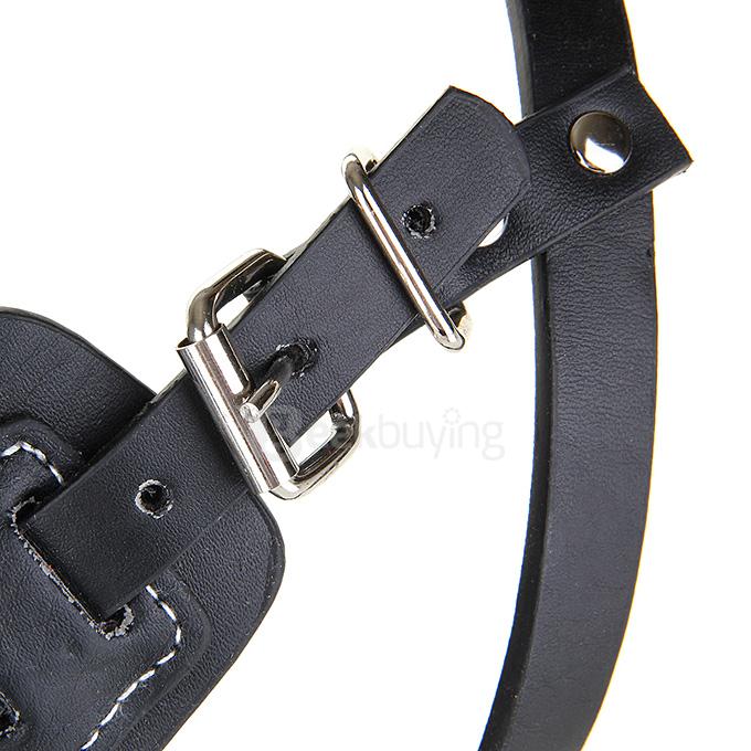High Quality Steel Leather Dog Muzzle Cage for German Shepherd Dog - Silver + Black