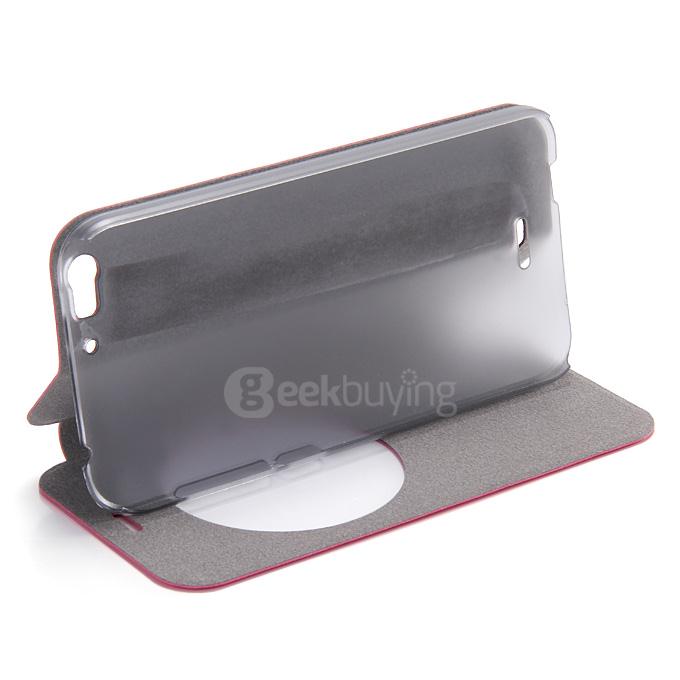 Protective Hard Cover Flip Stand Leather Case for UMI IRON Smartphone - Rose