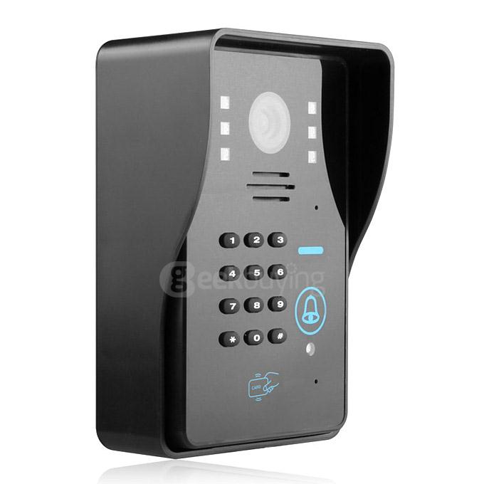 ENNIO SYWIFI002IDS WIFI Wireless Video Door Phone System with Card Unlock Function & Remote Wireless Control(US Plug) - Black
