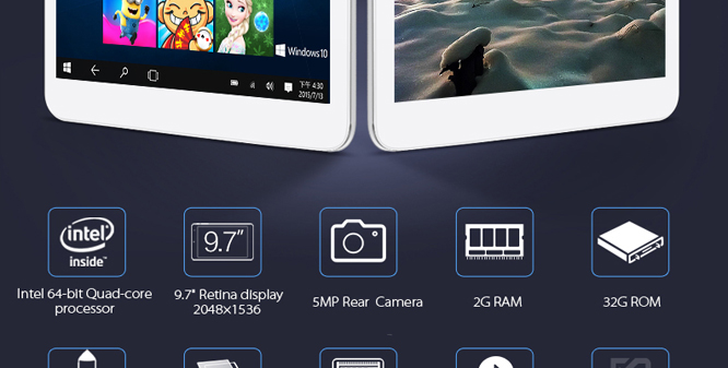 Cube i6 Air Dual Boot Windows10 + Android4.4 2GB/32GB 9.7