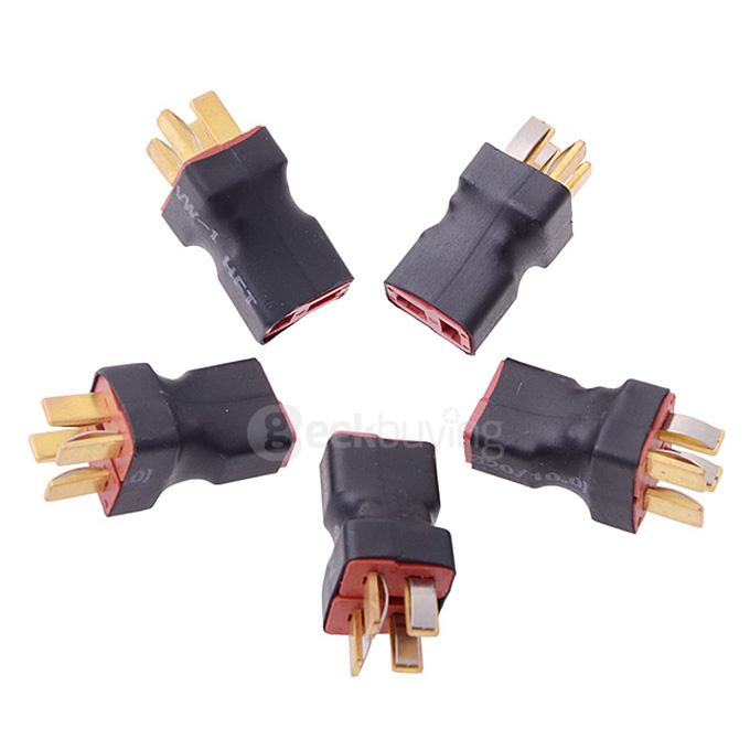 Deans Style Wireless T Plug Parallel RC Battery ESC Connector Adapter 1F2M 5Pcs