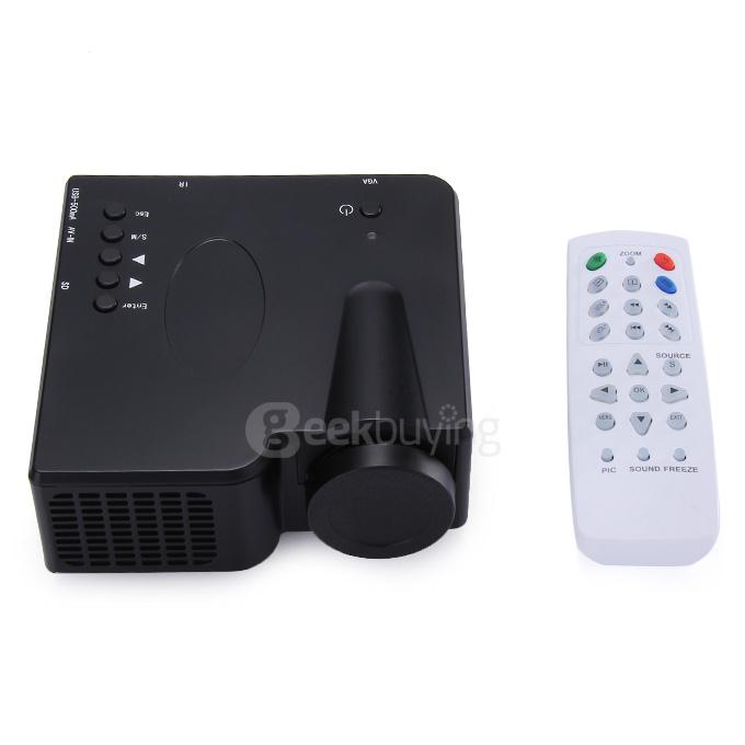 GP-1 LED Game Projector 320*240 40LM 16770K AV VGA USB HDMI SD Home Office Projector - Black